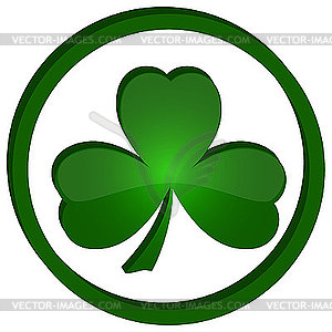 Icon with shamrock in the circle - vector clipart