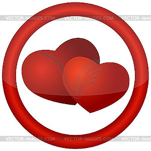 Round icon with hearts - vector EPS clipart