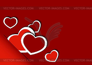 Congratulatory background with hearts - vector image