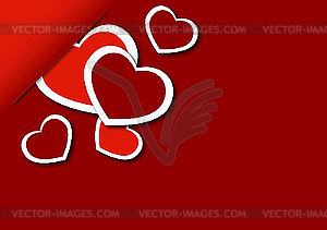 Congratulatory background with hearts - vector image