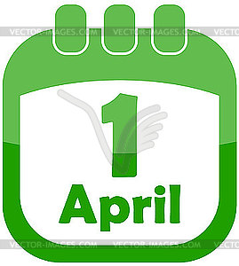 Icon 1 April Calendar - vector image