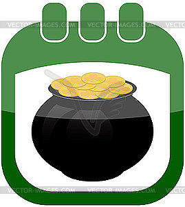 Icon St Patricks Day in calendar - vector clip art