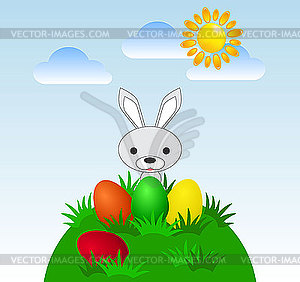 Greeting card to happy Easter - vector image