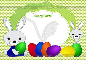 Greeting card to happy Easter - vector image