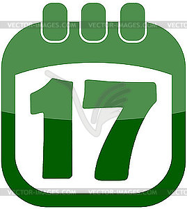 Icon of 17 in calendar - vector clip art