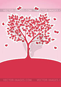 Tree of Love Abstract Background - vector image