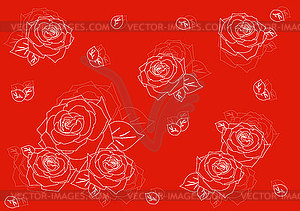 Seamless background with roses - vector clipart