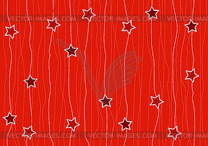 Seamless pattern with stars on red background - vector clip art