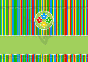 Greeting card with colorful flowers - vector image