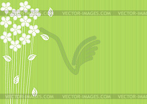 Abstract green background with flowers - vector clipart