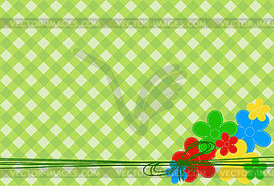 Greeting card with flowers - vector image