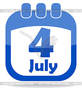 Independence Day calendar icon - vector image