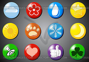 Set of colored icons - vector clip art