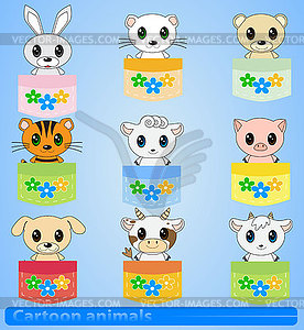 Animals in pockets - vector clipart