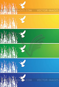 Banners with bird - vector clipart