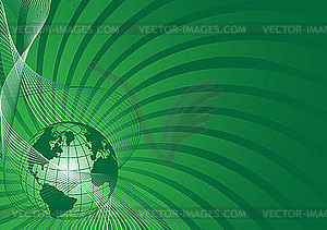 Business background with green world globe - vector image