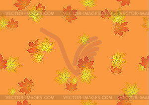 Background with autumn maple leaves - vector image