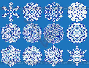 Collection of snowflakes - vector image