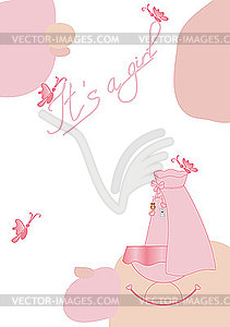 Card for birth of girl - vector EPS clipart