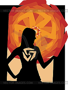 Girl Silhouette - vector image