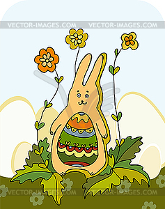 Little Rabit - color vector clipart