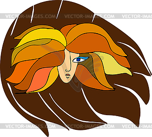 Girl Face Sign - vector clip art