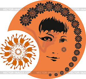 Girl Face Sun - vector clipart