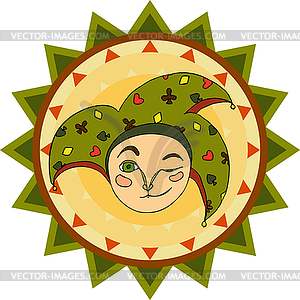 Jester Face Sign - vector image