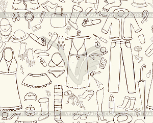 Seamless Background Woman Things - vector clipart