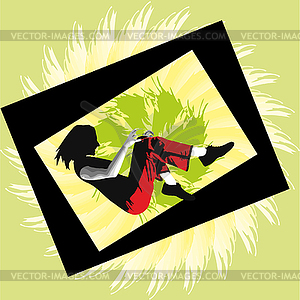 Girl in jump - royalty-free vector image