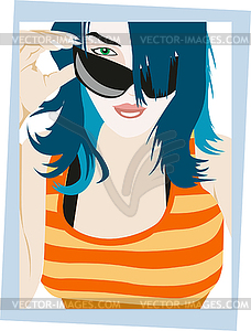 Girl in sunglasses - vector clip art