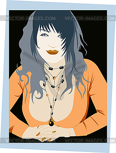 Portrait of the beautiful girl - vector image