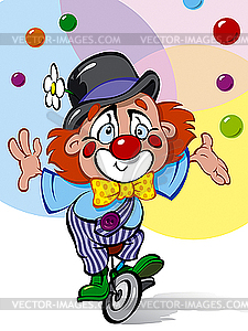 Clown juggler - vector clipart