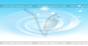 Realistic bubbles on water - vector clipart