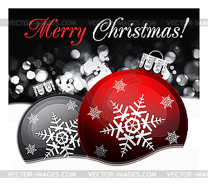 Background with Christmas balls, - vector clipart