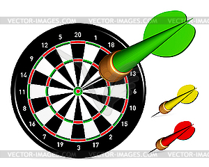 Dartboard with Darts - vector image