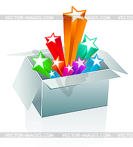 Gift box surprise - entertainment - vector image