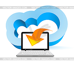 Cloud computing concept - vector clip art