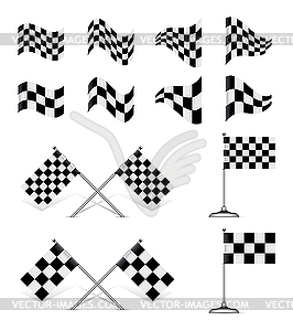 Racing Flags, set - vector clipart