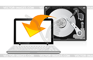 Hard disk drive icon - vector clipart