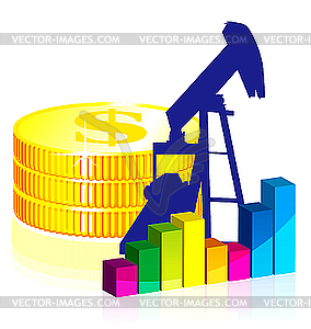 Oil graph - vector clipart