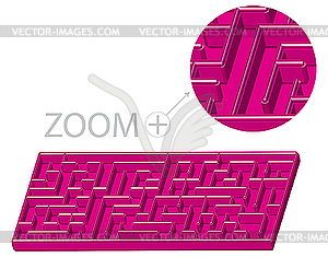 Maze in 3D cartoon style - vector EPS clipart