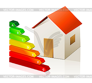 Дом и энергетической классификации - изображение в векторном виде