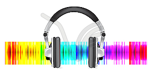 Studio headphones - color vector clipart