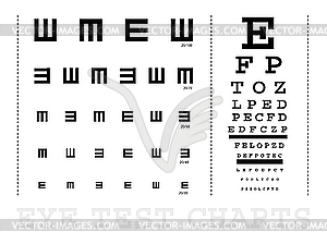 Eye test charts - royalty-free vector image