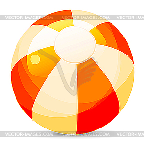 Bright Beach Ball, Isolated On White Background, Illustra - vector image