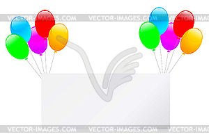 Balloons and banner - vector clip art