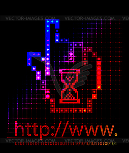 Computer cursor on led display - vector image