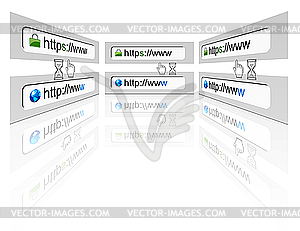 Безопасное подключение сети в веб-браузере - изображение в векторном формате