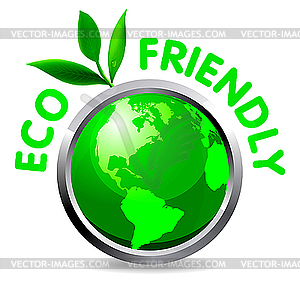 Eco glossy icon - vector clipart